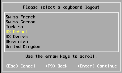 vmware esxi 6.7 install keyboard messing up